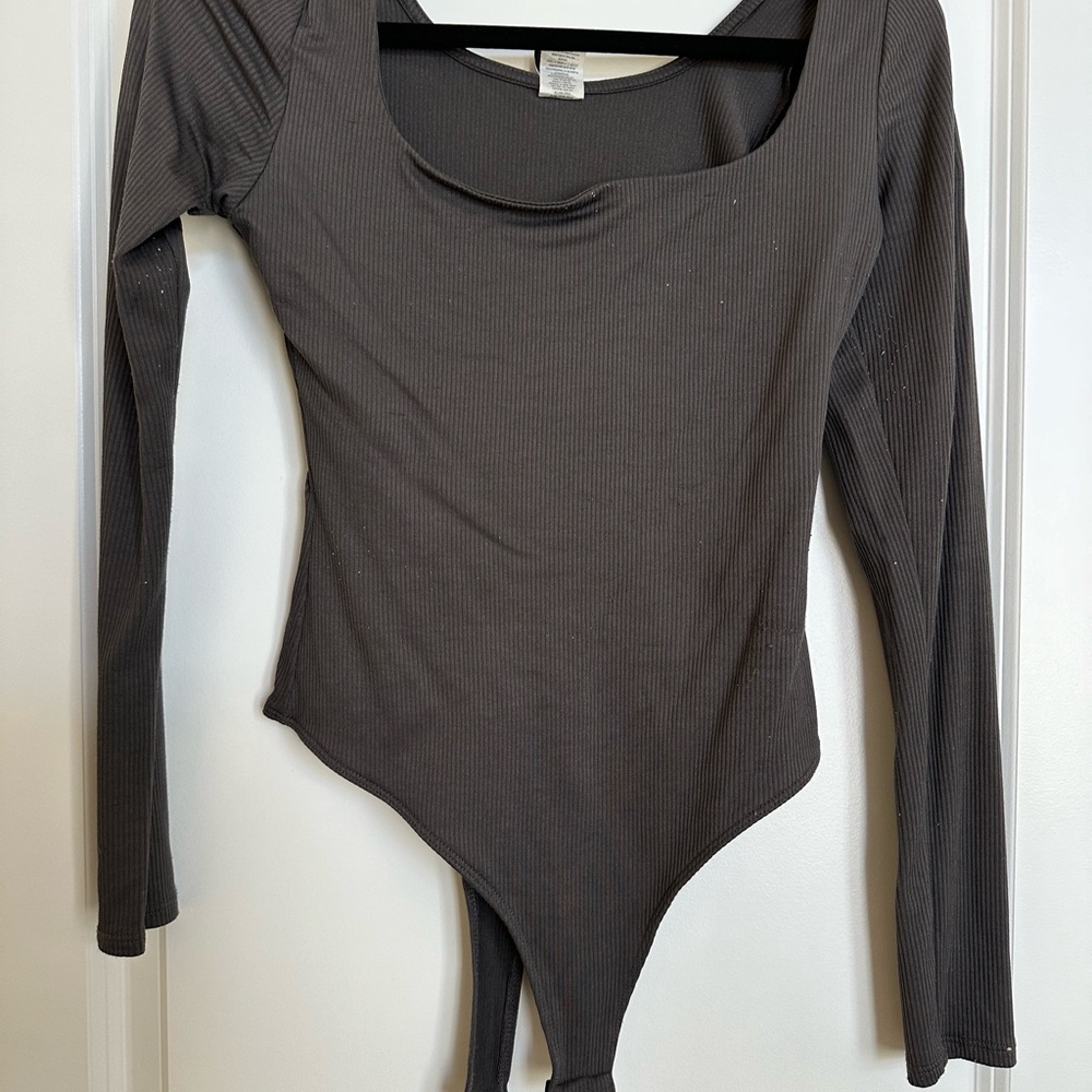 Women's Long Sleeve Bodysuit - Grey